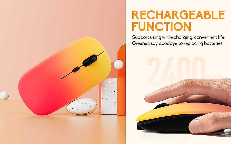 Guiheng Wireless Bluetooth Mouse, Dual Mode Rechargeable — size comparison