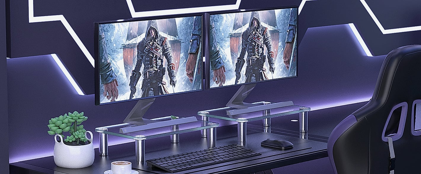 Hemudu Monitor Riser Stand 2 Pack Height Adjustable — side view