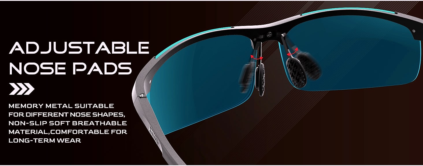 ATTCL Polarized Sunglasses Men Sports Wrap Around UV — size comparison