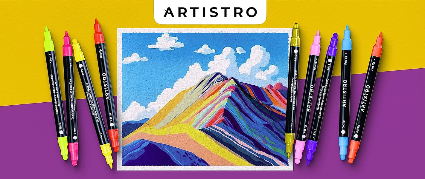 ARTISTRO 36 Dual-Tip Acrylic Paint Markers for Art and — size comparison