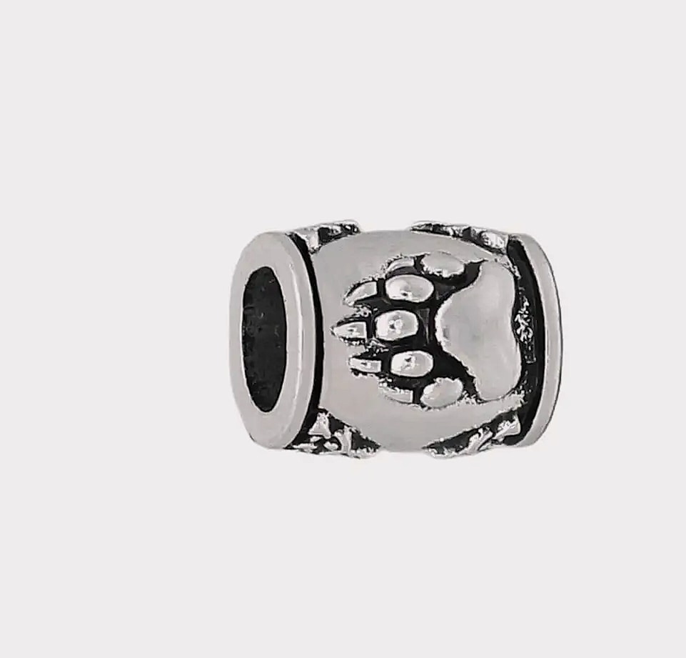 Nostalgia Viking Rune Bear Paw Beard Bead Charm Pendant — package contents