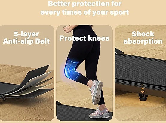 Superun 2.5HP Treadmill Walking Pad Home Fitness Machine — side view