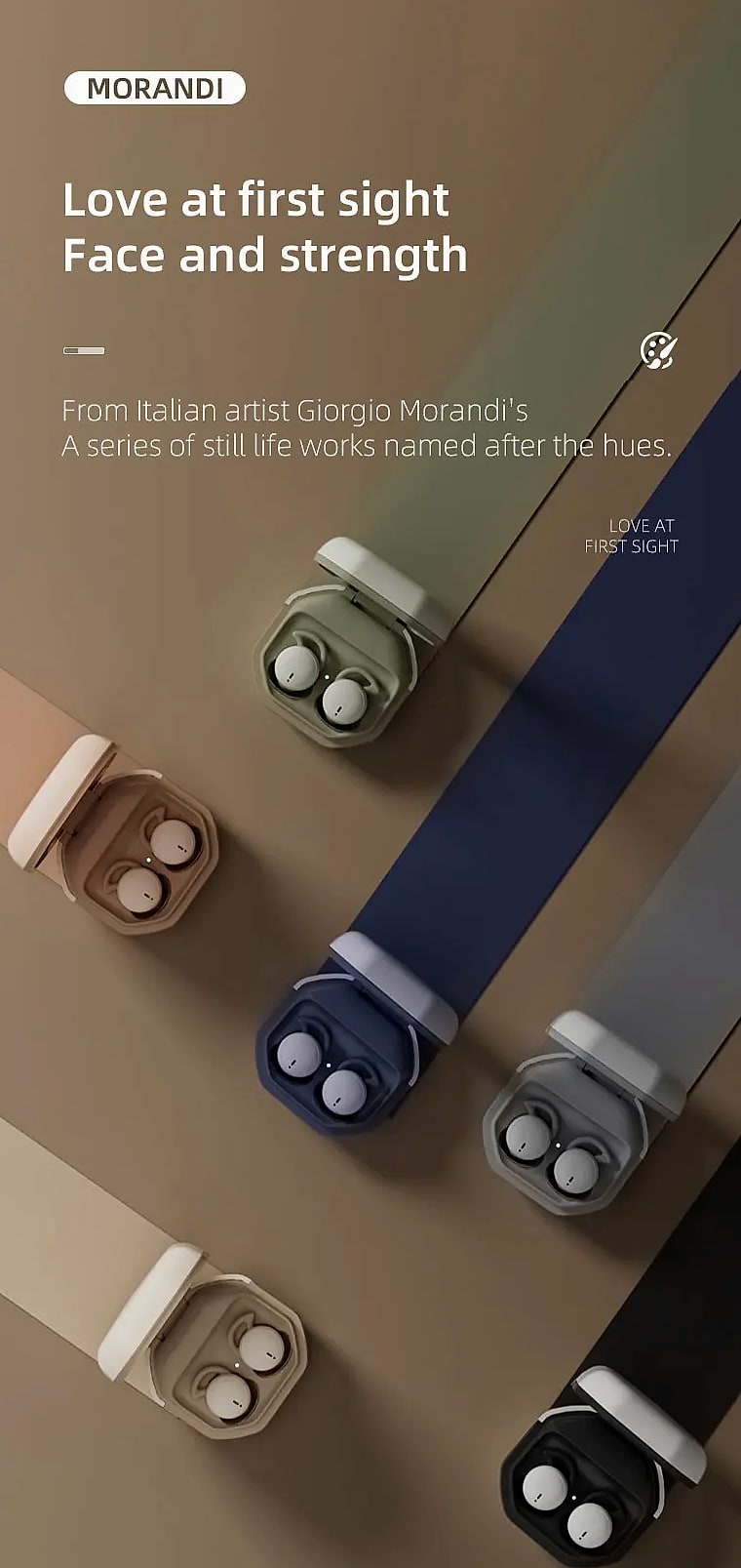AyeBeau Mini Wireless Bluetooth Earbuds TWS Headset — size comparison