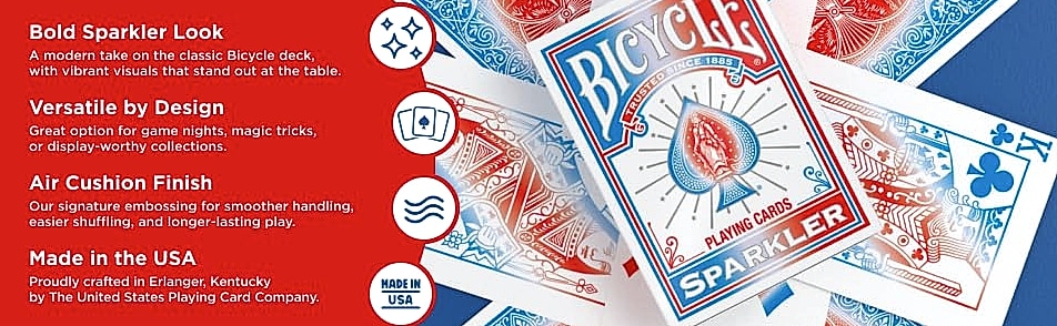 Bicycle Standard Playing Cards, Poker Size, Red & Blue — package contents