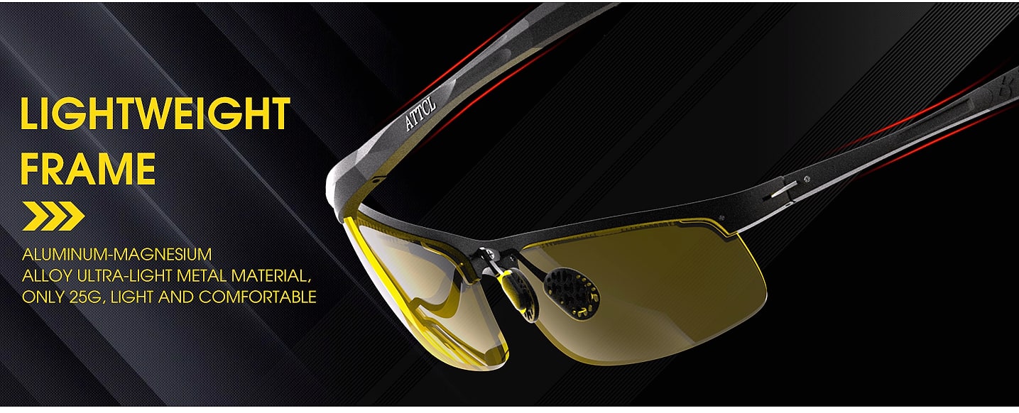 ATTCL Polarized Sunglasses Men Sports Wrap Around UV — side view