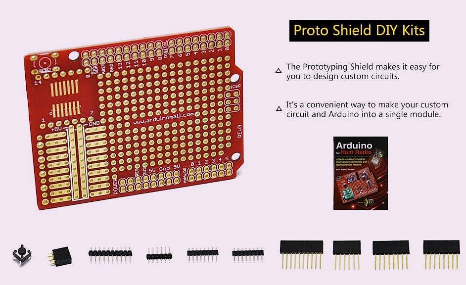 Gikfun Prototype Shield Kit for Arduino UNO R3 Mega (Pack — package contents
