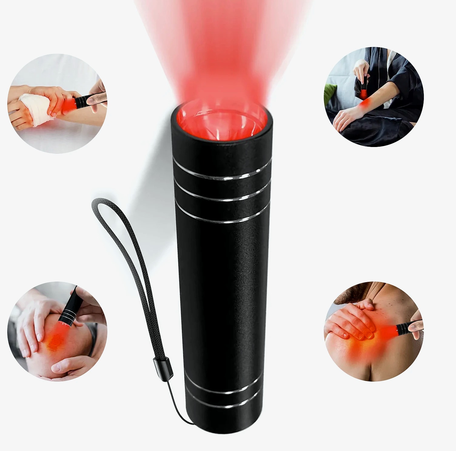 Vilnason Red Blue Light LED Therapy Flashlight — package contents