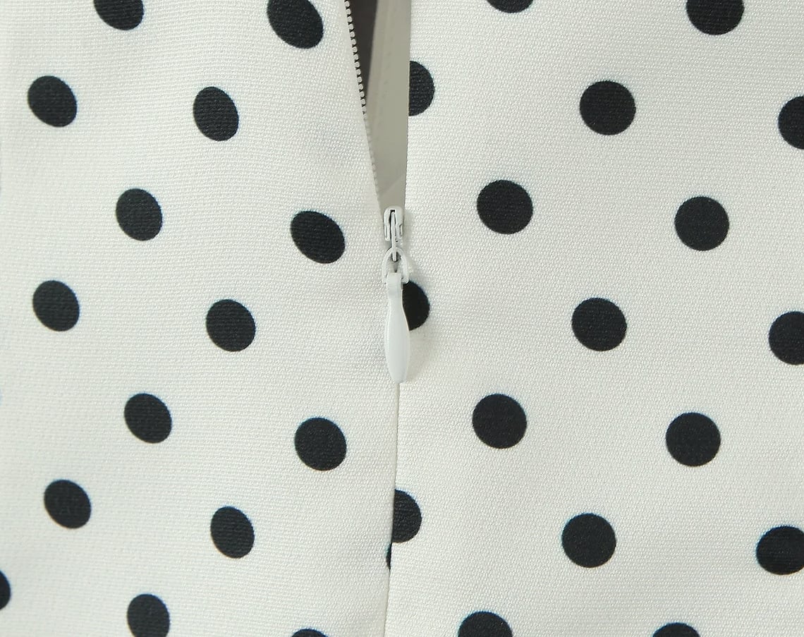 Yenkye French Style Polka Dot Halter Mini Dress — parts overview