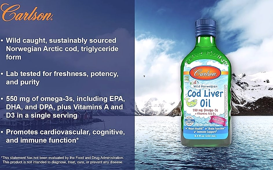 Carlson Cod Liver Oil 1100mg Omega-3 Liquid Fish Oil — interior detail