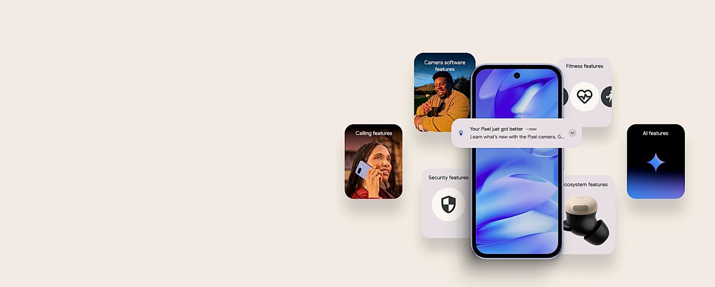 Google Pixel 9a Unlocked Android Smartphone with Gemini AI — parts overview
