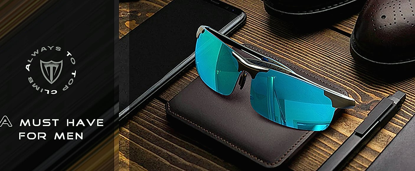 ATTCL Polarized Sunglasses Men Sports Wrap Around UV — assembled view