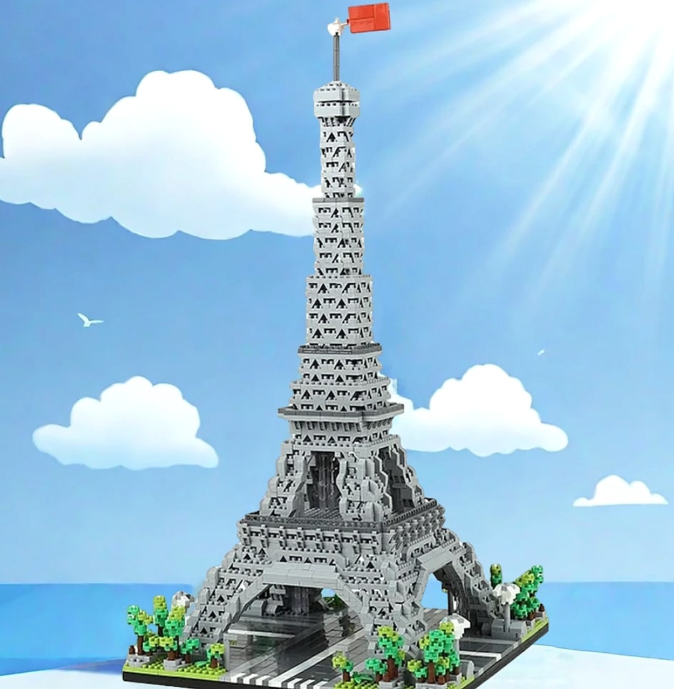 Eiffel Tower Paris Architectural Micro Mini Model Building — close-up details