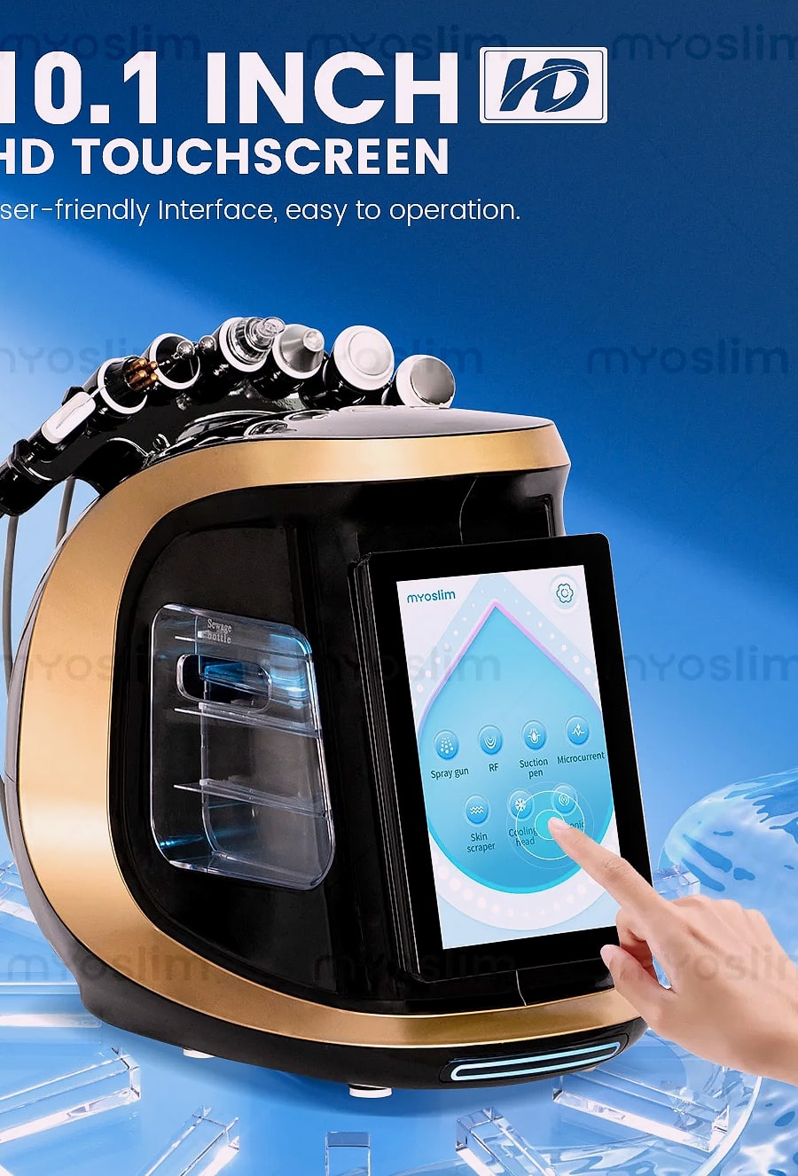Myoslim 7-in-1 Hydra Dermabrasion Machine Aqua Peeling — package contents