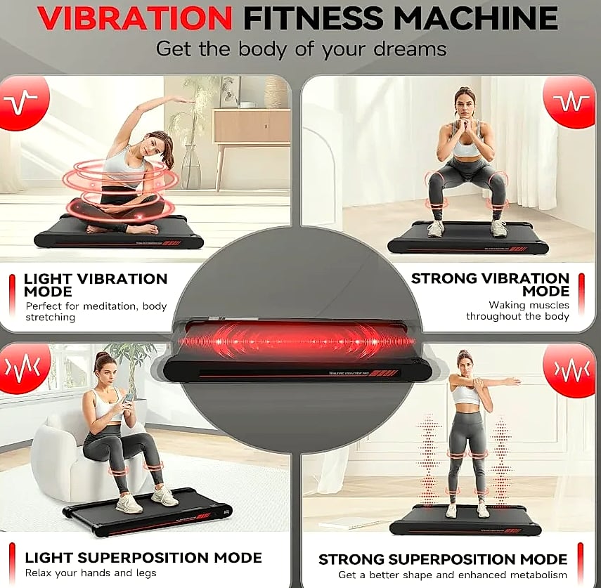 4-in-1 Vibration Walking Pad with App Control — scale reference