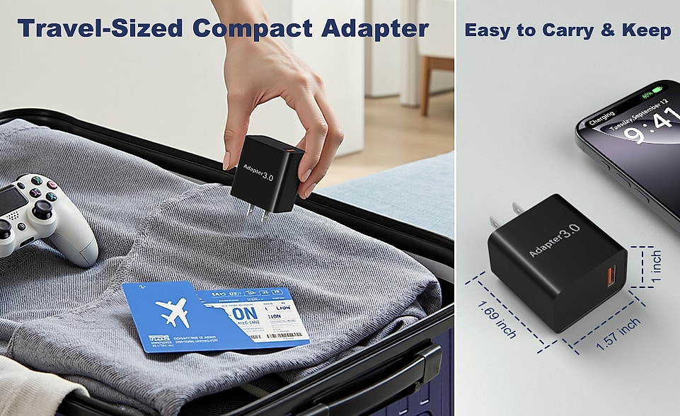 OKRAY 2-Pack 18W USB-A Fast Charging Block Quick Charge 3.0 — interior detail