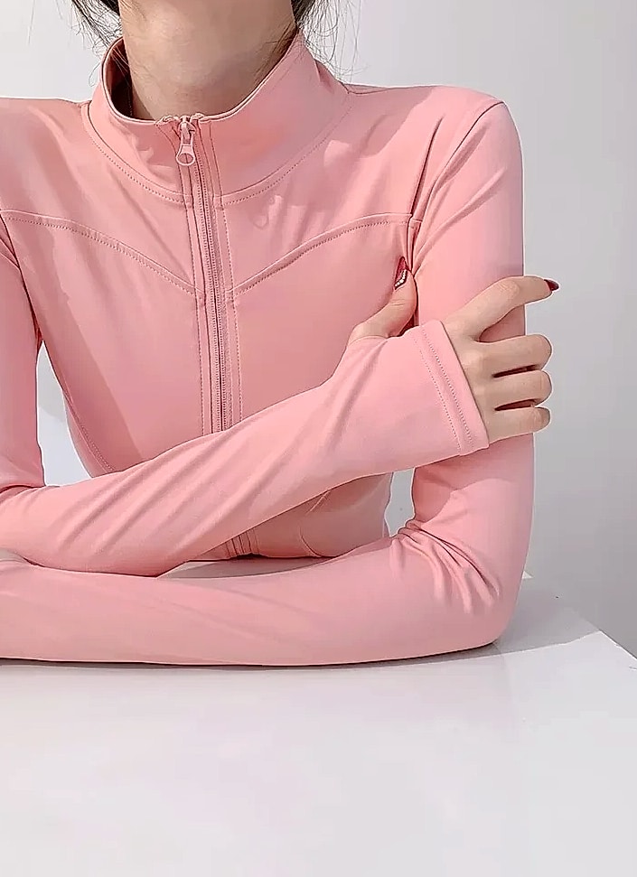 Women's Quick Dry Yoga Jacket Long Sleeve Zip Running Top — build progress