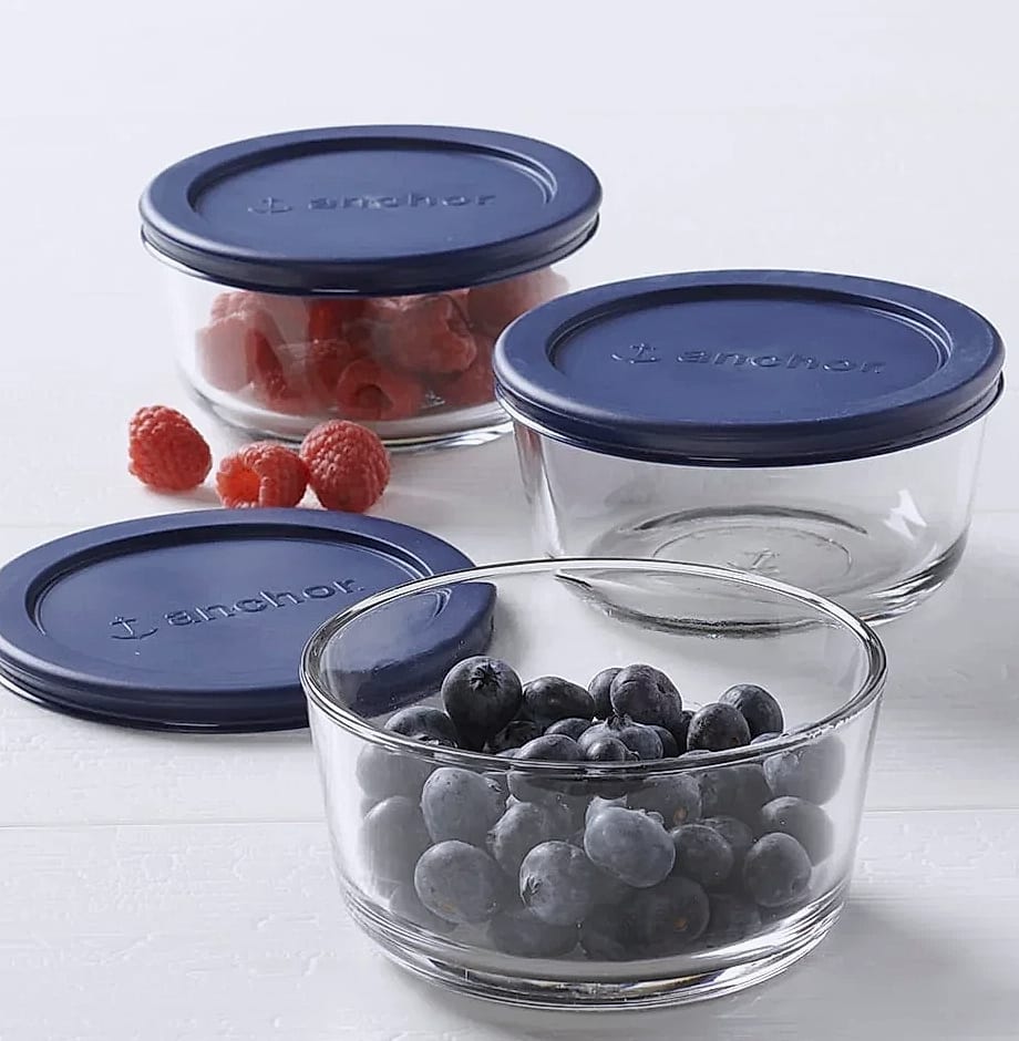 Round Glass Food Storage Containers Set of 3, 2 Cup — feature highlights