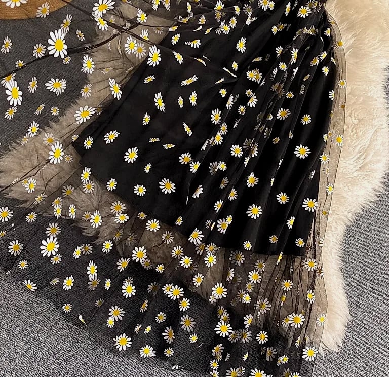 YUOOMUOO Women's Floral Print Mesh Party Dress — build progress