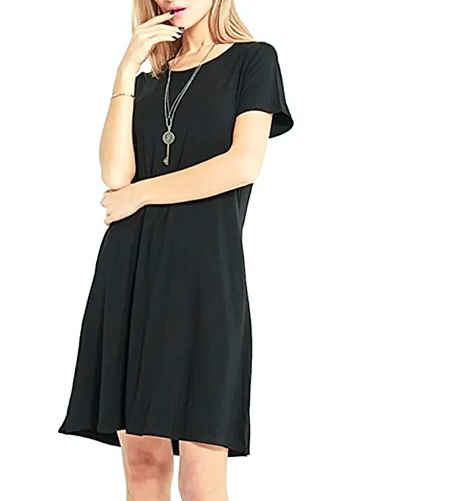 INSTYLISH Women's Casual Print Mini T-Shirt Dress — side view