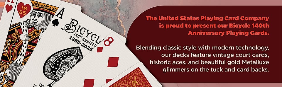 Bicycle Standard Playing Cards, Poker Size, Red & Blue — side view