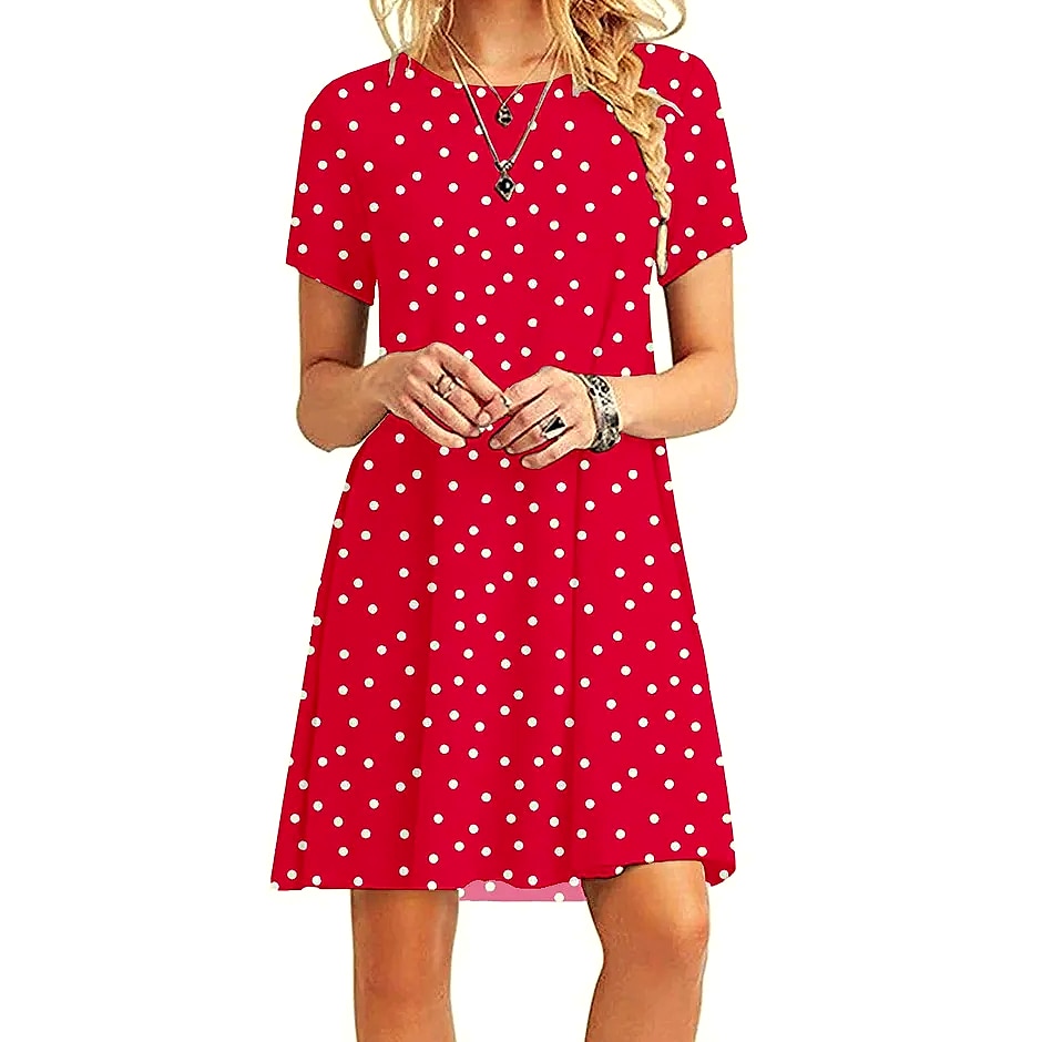 INSTYLISH Women's Casual Print Mini T-Shirt Dress — interior detail