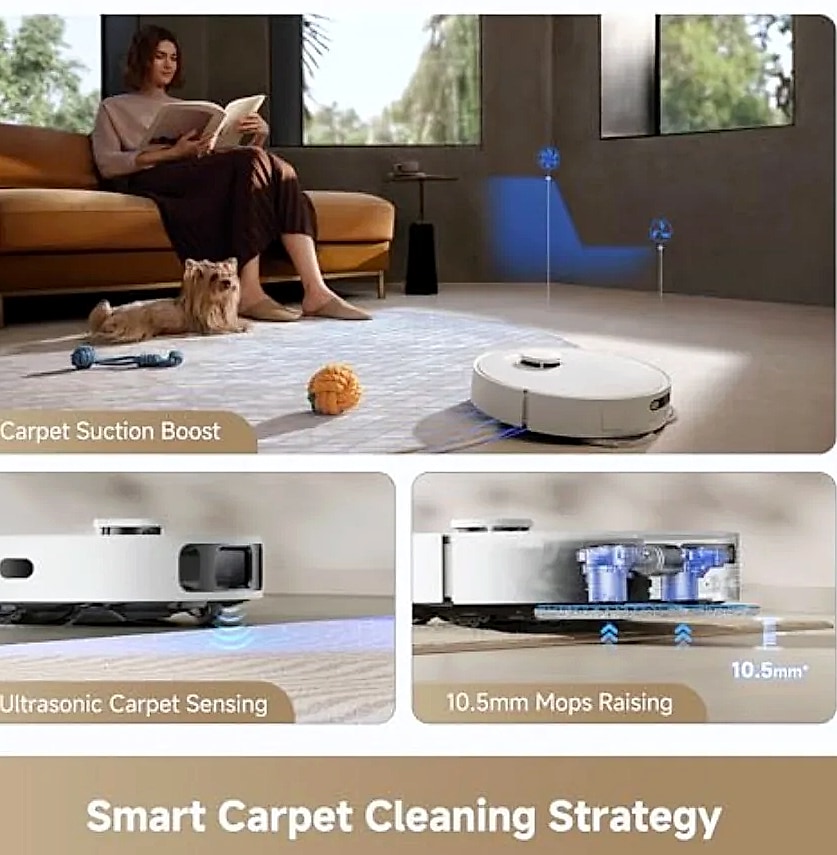 L40s Ultra CE Robot Vacuum and Mop Combo 13000Pa Suction — side view