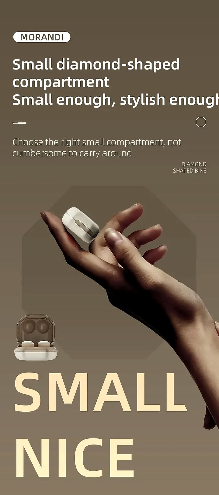 AyeBeau Mini Wireless Bluetooth Earbuds TWS Headset — side view