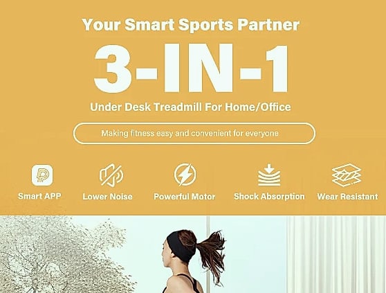 Superun 2.5HP Treadmill Walking Pad Home Fitness Machine — package contents