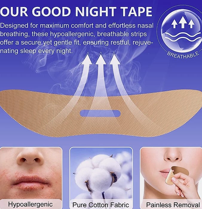 Anti-Snoring Sleep Strips, 50-Count Mouth Seal Tape — scale reference