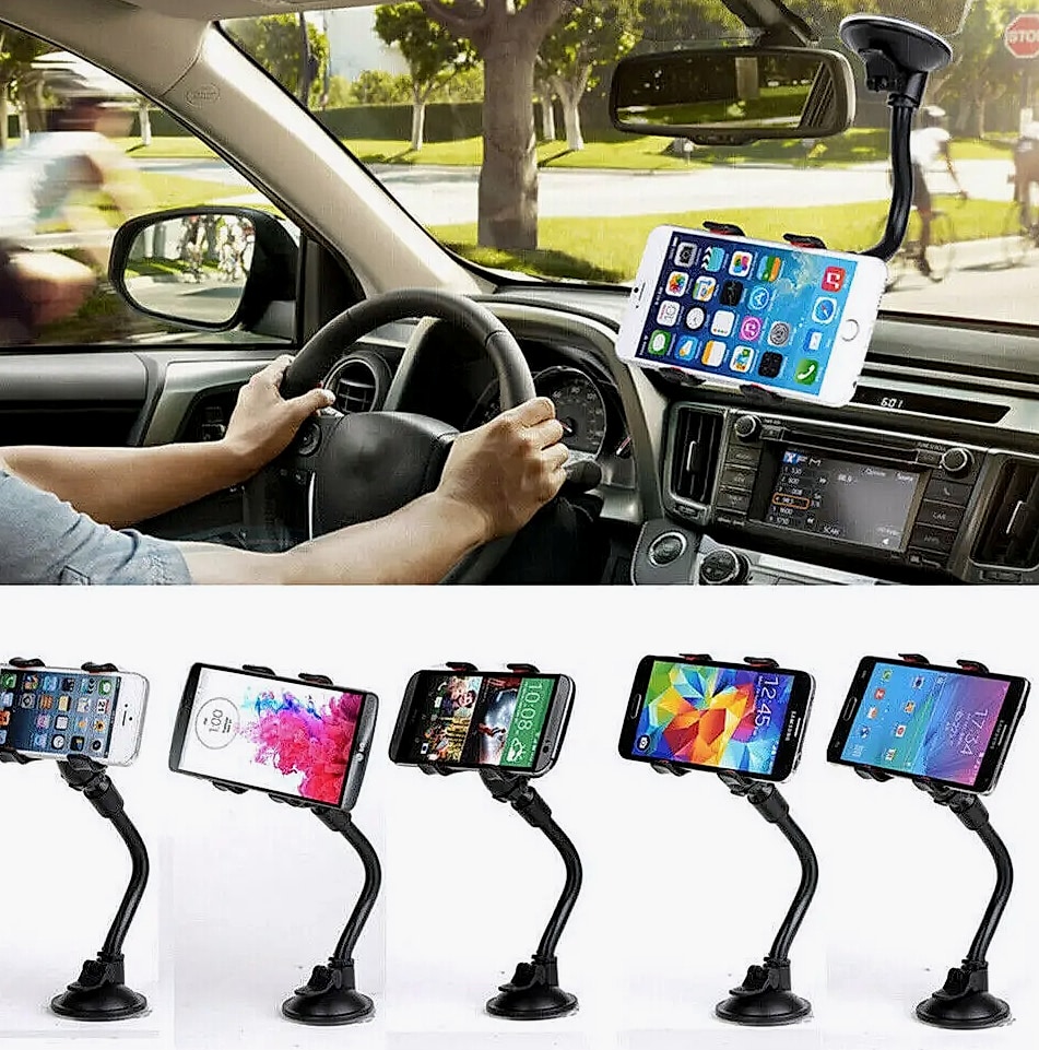 360 Degree Car Windshield Mount Phone Holder Suction Cup — parts overview