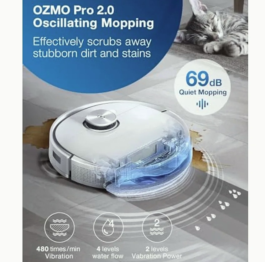 SHXI Robot Vacuum and Mop Combo with Auto-Empty Station — assembled view