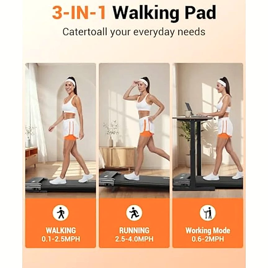 WalkingPad Under Desk Treadmill with Incline for Home Office — assembled view