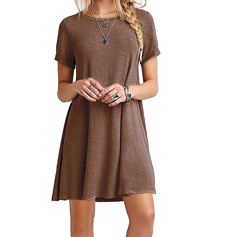 INSTYLISH Women's Casual Print Mini T-Shirt Dress — interior detail