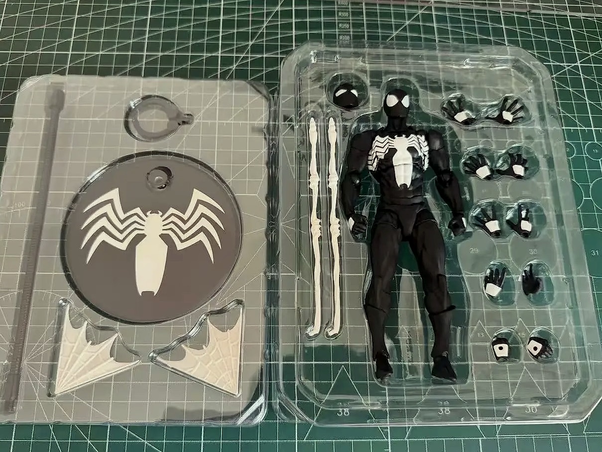 Bandai Spider-Man Symbiote Action Figure Black Suit — assembled view
