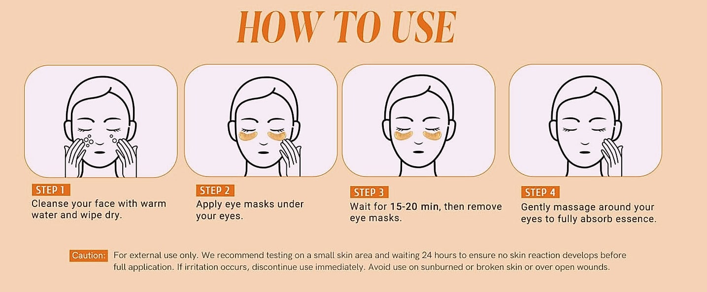 PEAUAMIE Under Eye Patches Gold Hyaluronic Acid 30 Pairs — parts overview