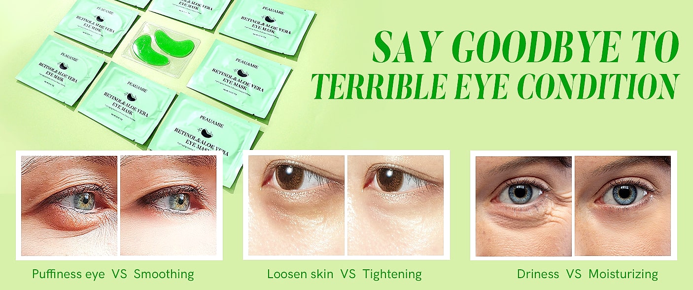 PEAUAMIE Under Eye Patches Gold Hyaluronic Acid 30 Pairs — size comparison