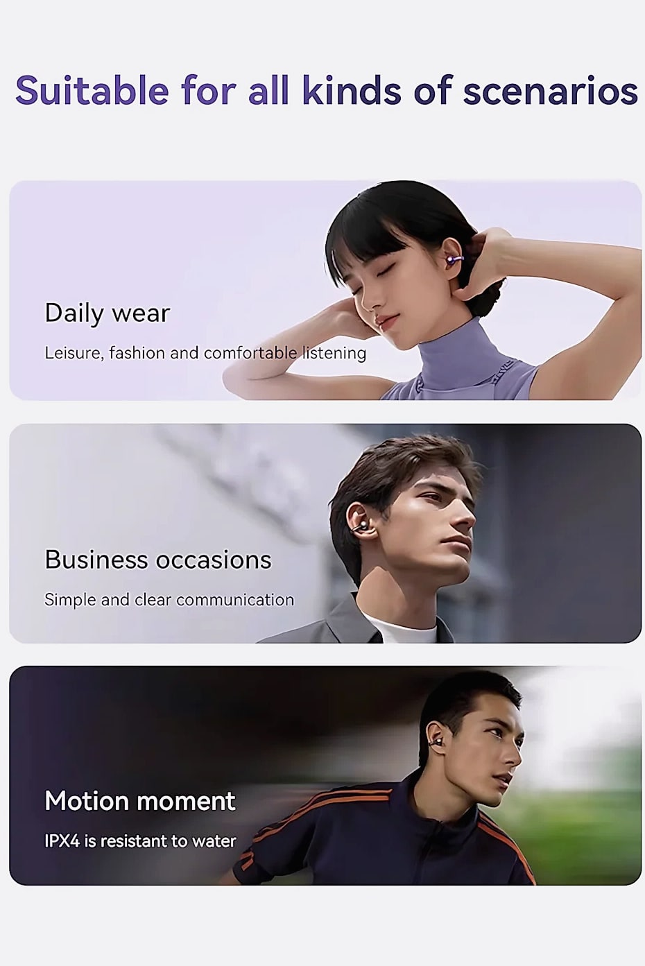 Wireless Ear Clip Bluetooth Headset with 13mm Driver — size comparison