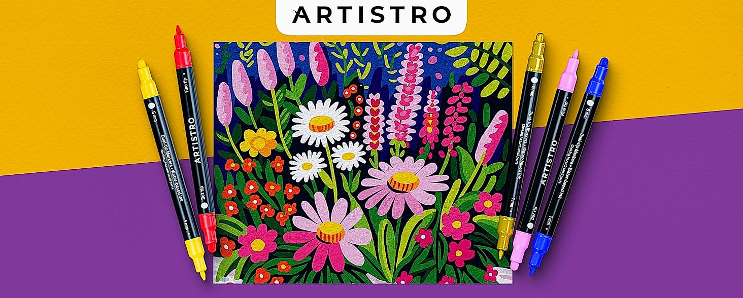 ARTISTRO 36 Dual-Tip Acrylic Paint Markers for Art and — parts overview