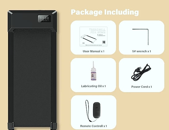 Superun 2.5HP Treadmill Walking Pad Home Fitness Machine — parts overview