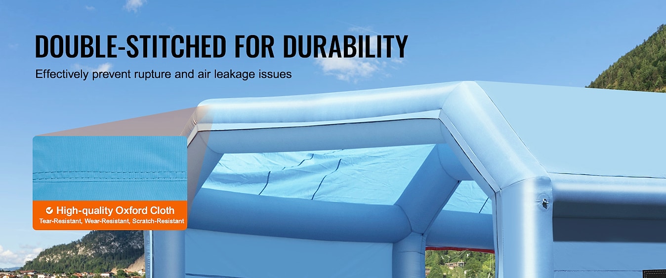 SucceBuy Inflatable Paint Booth with Blowers and Air Filter — scale reference