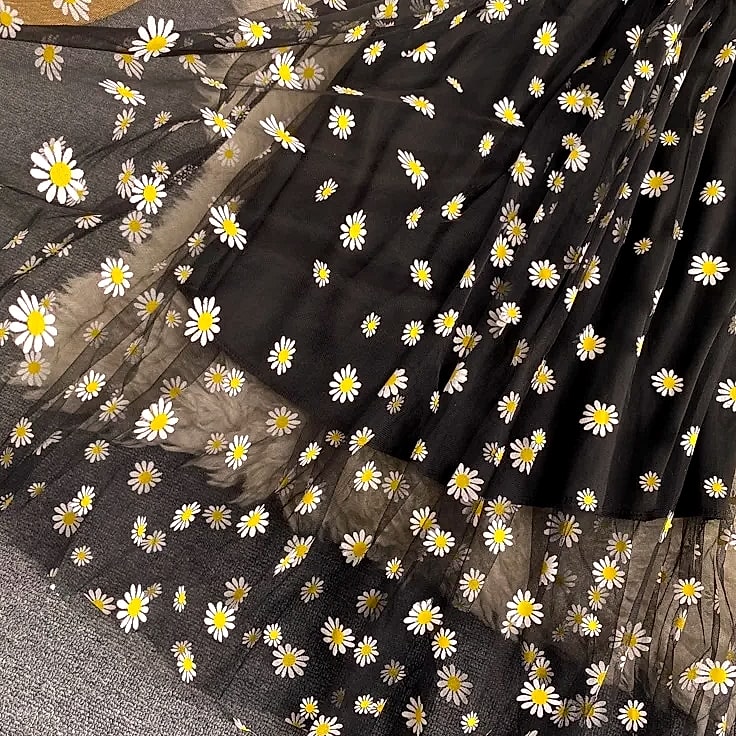 YUOOMUOO Women's Floral Print Mesh Party Dress — parts overview