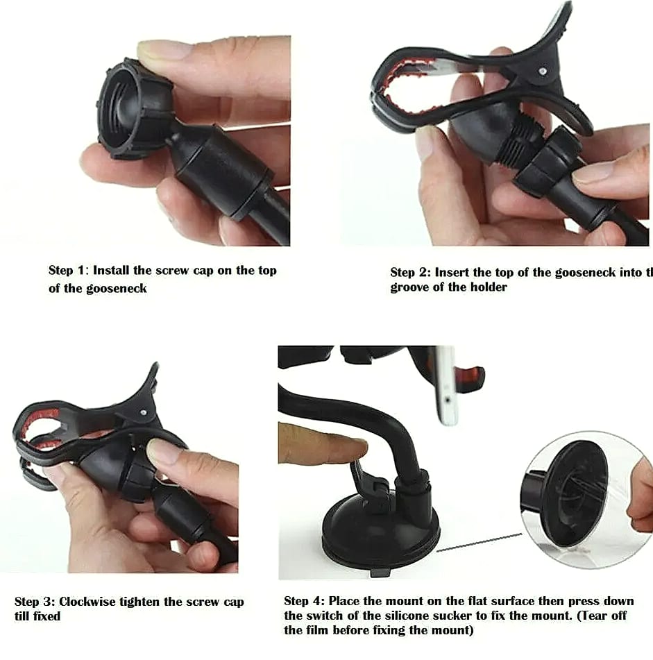 360 Degree Car Windshield Mount Phone Holder Suction Cup — side view