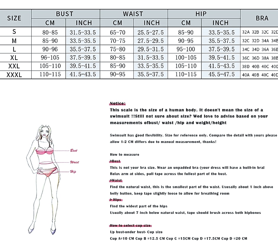 WAVECHO Women's Bikini Set with Chain Detail Swimwear — package contents