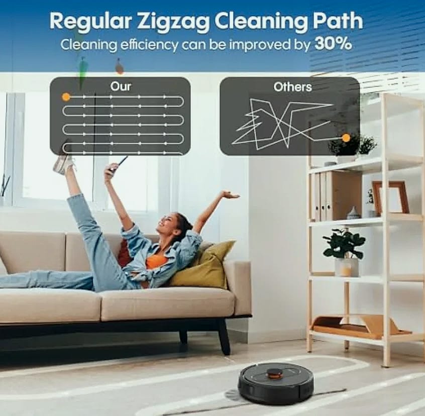 SHXI Robot Vacuum and Mop with LiDAR Mapping — scale reference