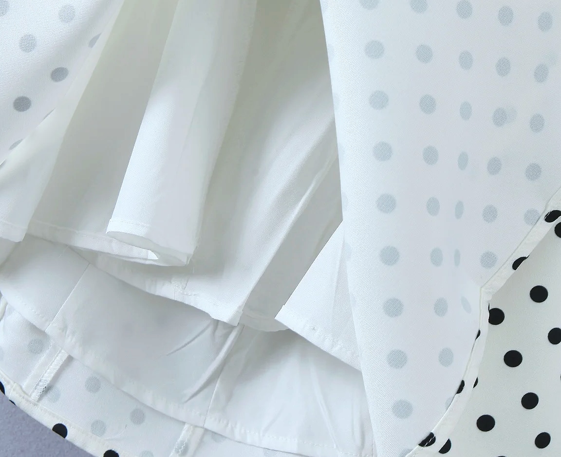 Yenkye French Style Polka Dot Halter Mini Dress — build progress