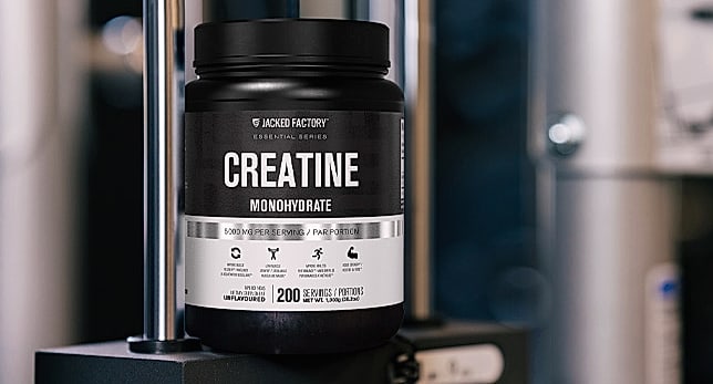 Jacked Factory Creatine Monohydrate Powder 425g Supplement — scale reference