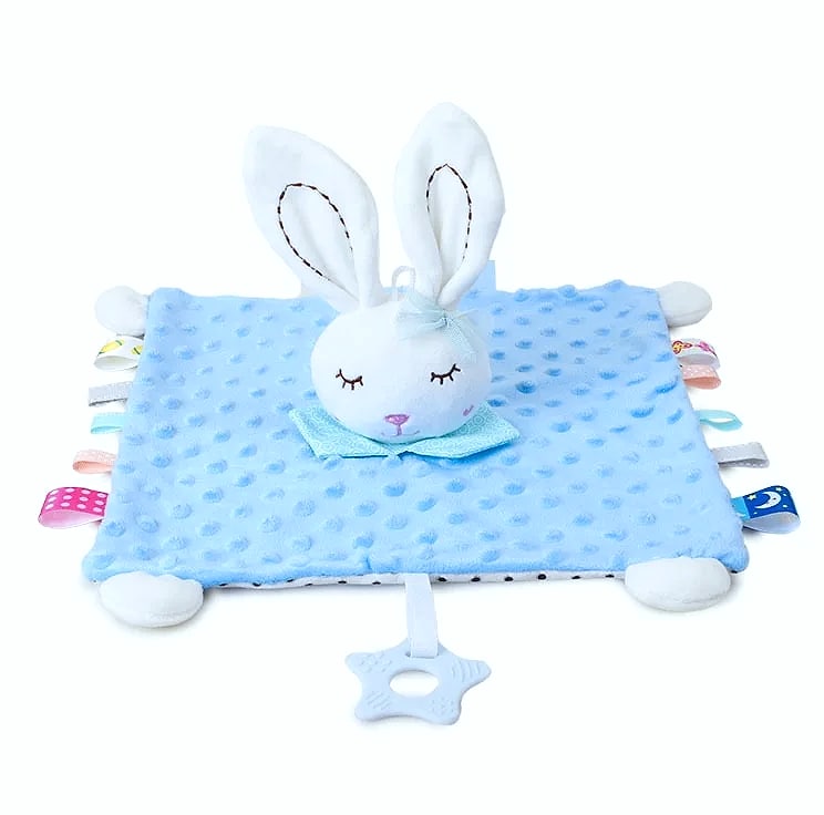 Datgo Elephant Baby Comforter Blanket with Rattle Toy — scale reference