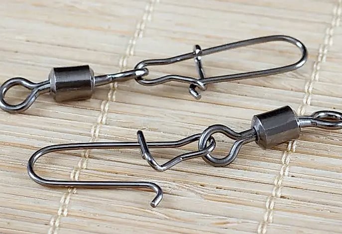 100 pcs Bearing Swivel Fishing Connector Rolling Swivel — assembled view