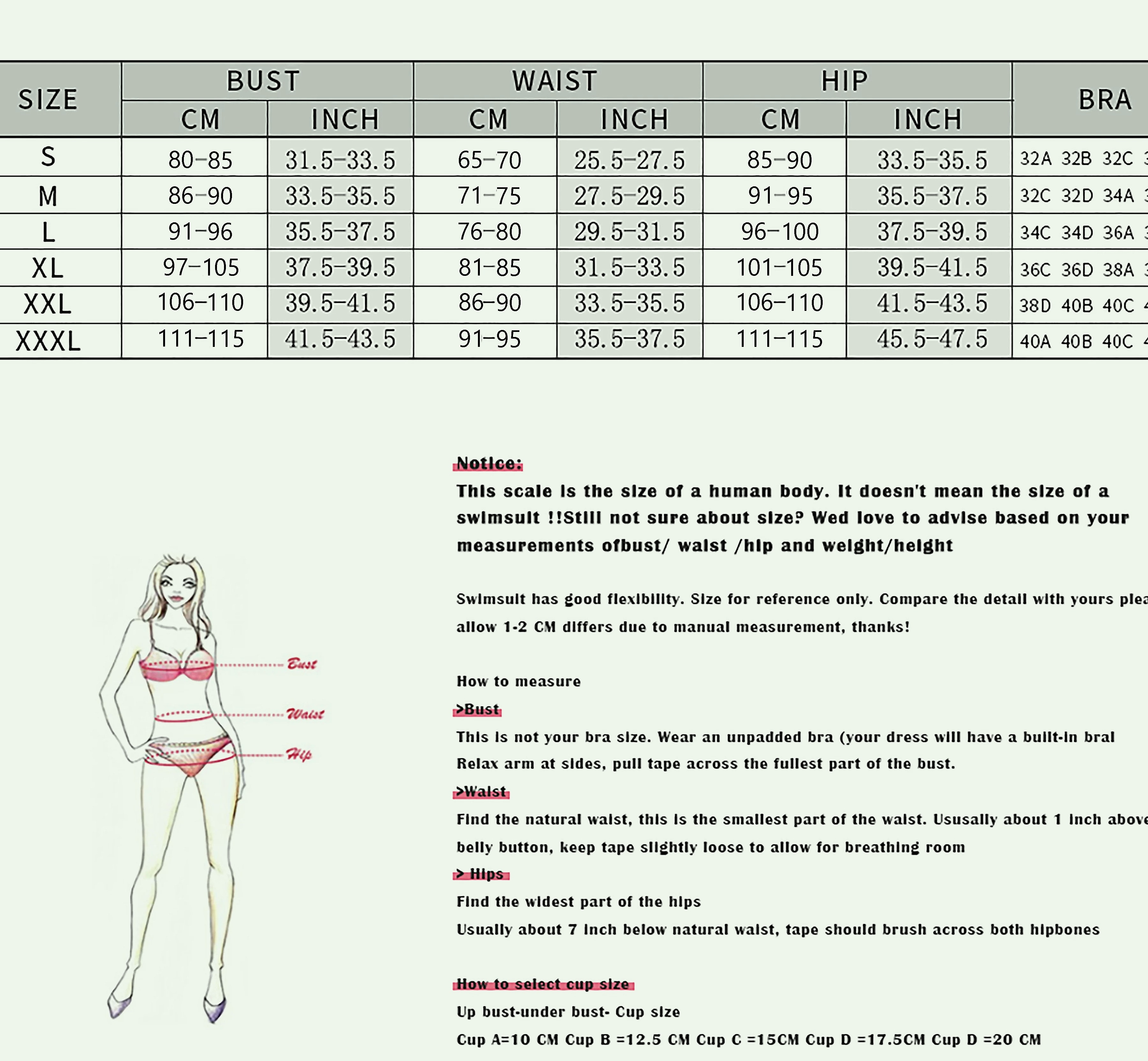 Ashgaily Bandage Bikini Swimsuit with A-Line Skirt 3-Piece — package contents