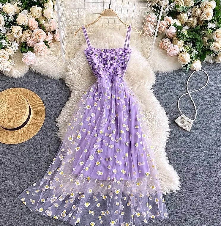 YUOOMUOO Women's Floral Print Mesh Party Dress — package contents
